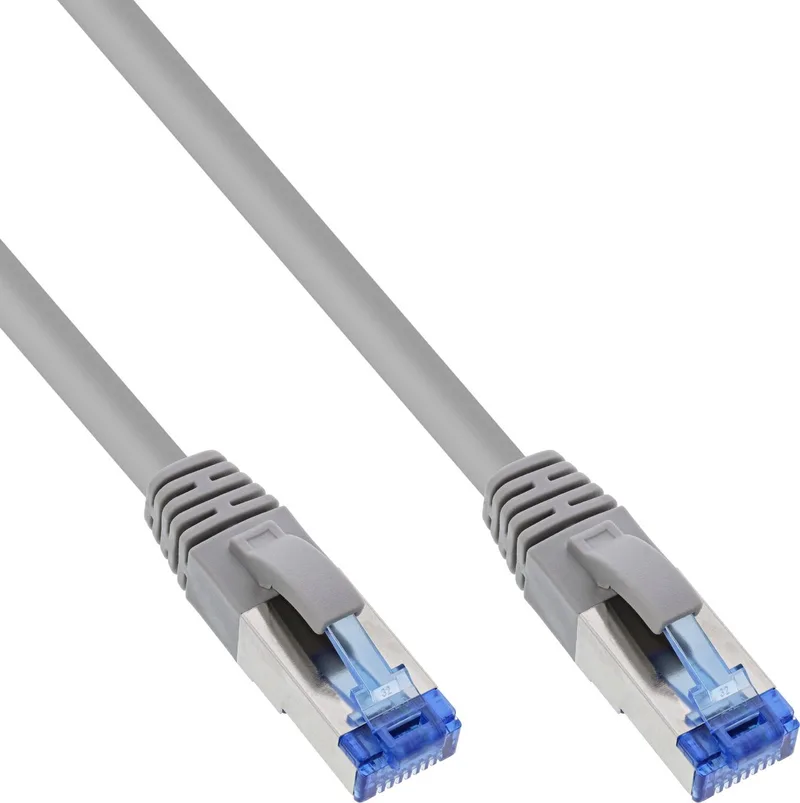 Patchkabel, S/FTP (PiMf), Cat.6A, halogeenvrij, 0,3 m från InLine i Grå – produktbild