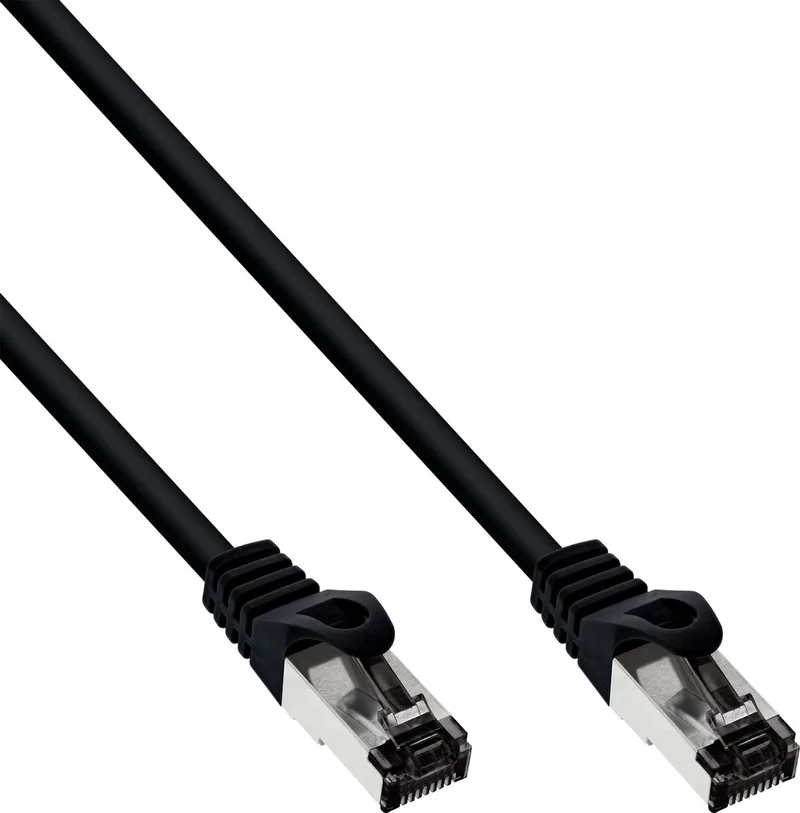 Patchkabel, S/FTP (PiMf), Cat.8.1, 2000MHz, halogeenvrij, 0,3m van InLine in Zwart – productfoto