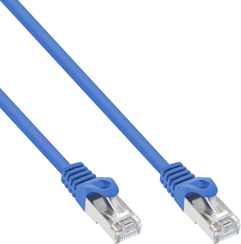 Patchkabel, SF/UTP, Cat.5e, 1m från InLine i Blå – produktbild