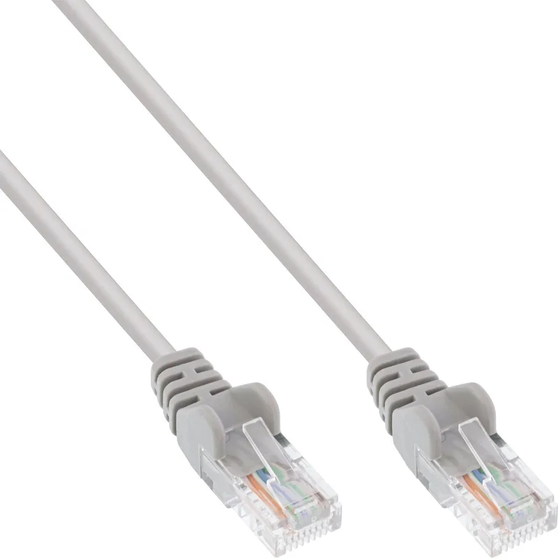 Patchkabel, U/UTP, Cat.5e, 10m, AWG26, speciale vergrendeling by InLine in Grey – product photo