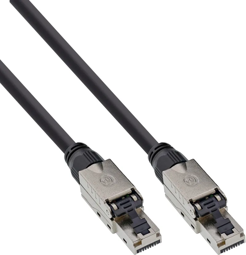 Patchkabel, U/UTP, Cat.6A, halogeenvrij, AWG23 koper, 40m von InLine in Schwarz – Produktfoto