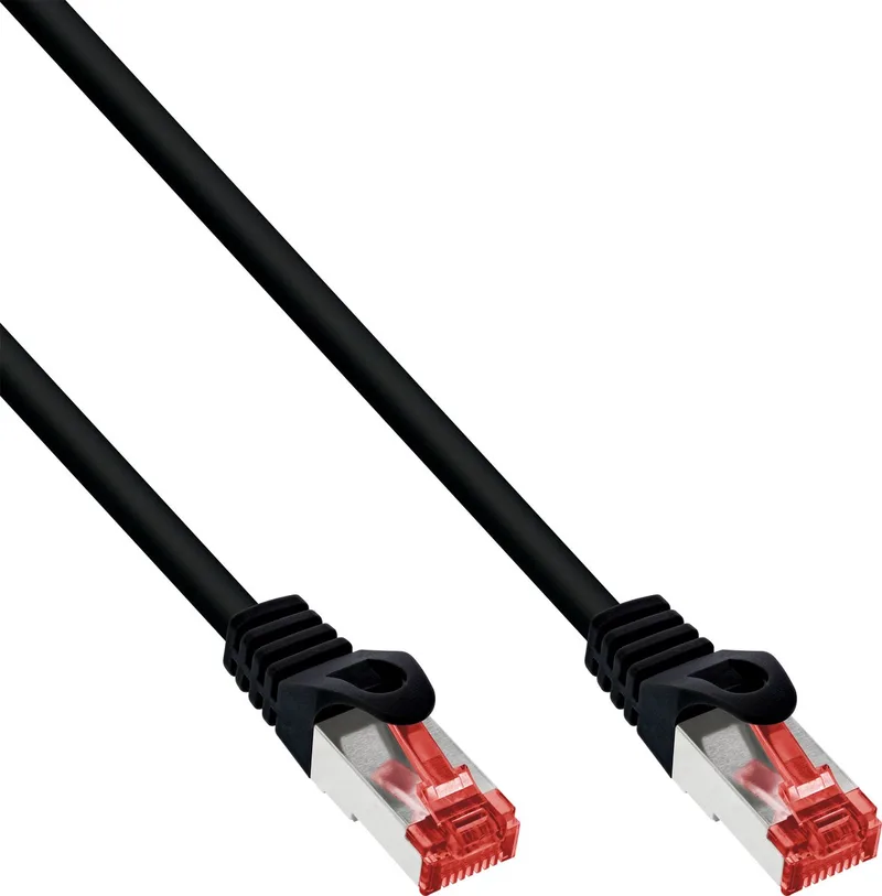 S/FTP CAT6 Gigabit crossover netwerkkabel / PVC - 1,5 meter från InLine i Svart – produktbild
