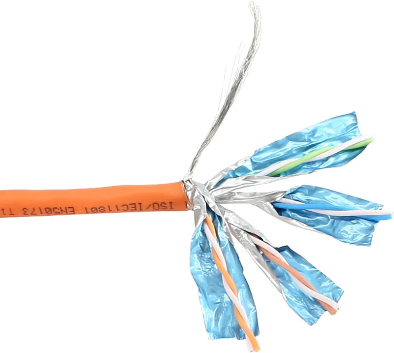 S/FTP CAT6 Gigabit netwerkkabel met vaste aders - AWG23 - LSZH / 50 meter från InLine i Orange – produktbild