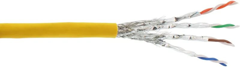 S/FTP CAT6a 10 Gigabit netwerkkabel met flexibele aders - AWG26 - LSZH / 100 meter de InLine en Jaune – photo produit