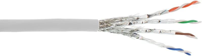 S/FTP CAT6a 10 Gigabit netwerkkabel met flexibele aders - AWG26 - LSZH / 100 meter by InLine in White – product photo