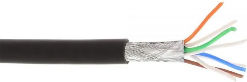 S/FTP CAT6a 10 Gigabit netwerkkabel met flexibele aders - AWG26 - LSZH / 100 meter van InLine in Zwart – productfoto