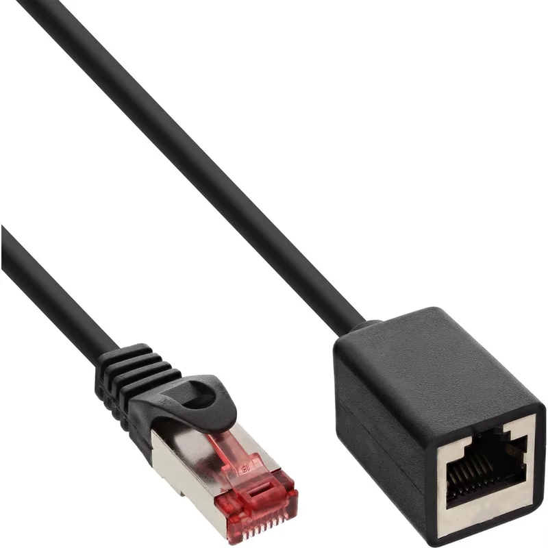 S/FTP netwerk verlengkabel - CAT6 - 1 meter van InLine in Zwart – productfoto