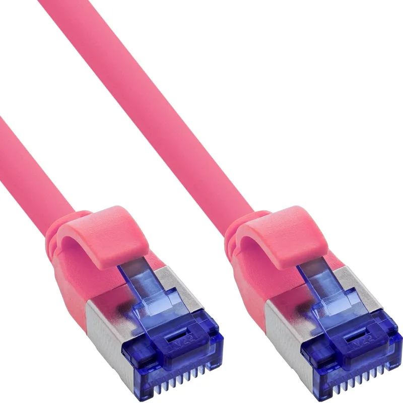 SFTP CAT6a slimline flexibele netwerkkabel | TPE LSZH | 25 meter van InLine in Roze – productfoto