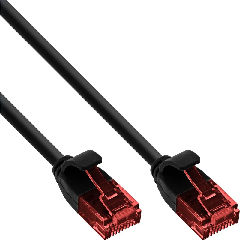 Slim Patchkabel, U/UTP, Cat.6, 10m by InLine in Black – product photo