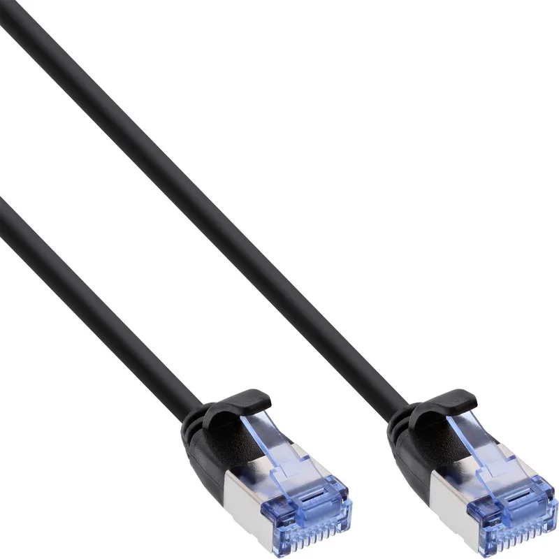 U/FTP CAT6a 10 Gigabit slimline netwerkkabel / PVC - 3 meter van InLine in Zwart – productfoto