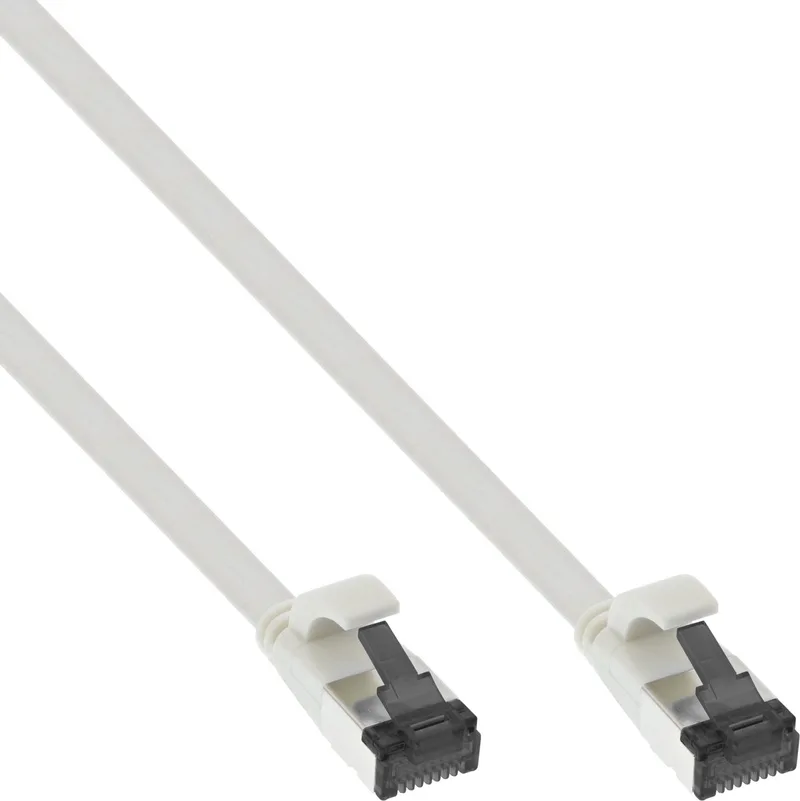 U/FTP CAT8.1 40 Gigabit platte netwerkkabel met TPE mantel / LSZH - 1,5 meter van InLine in Wit – productfoto
