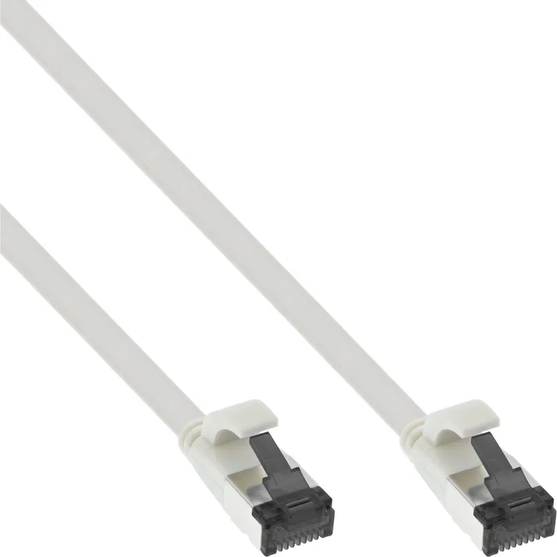 U/FTP CAT8.1 40 Gigabit platte netwerkkabel met TPE mantel / LSZH - 0,25 meter de InLine en Blanc – photo produit