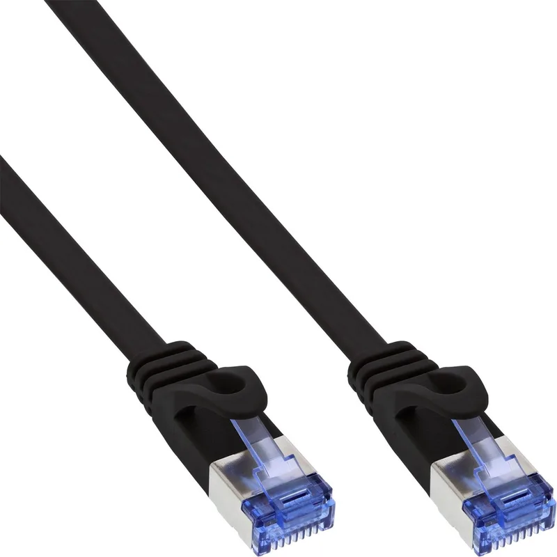 U/FTP platte patchkabel CAT6a 3m by InLine in Black – product photo