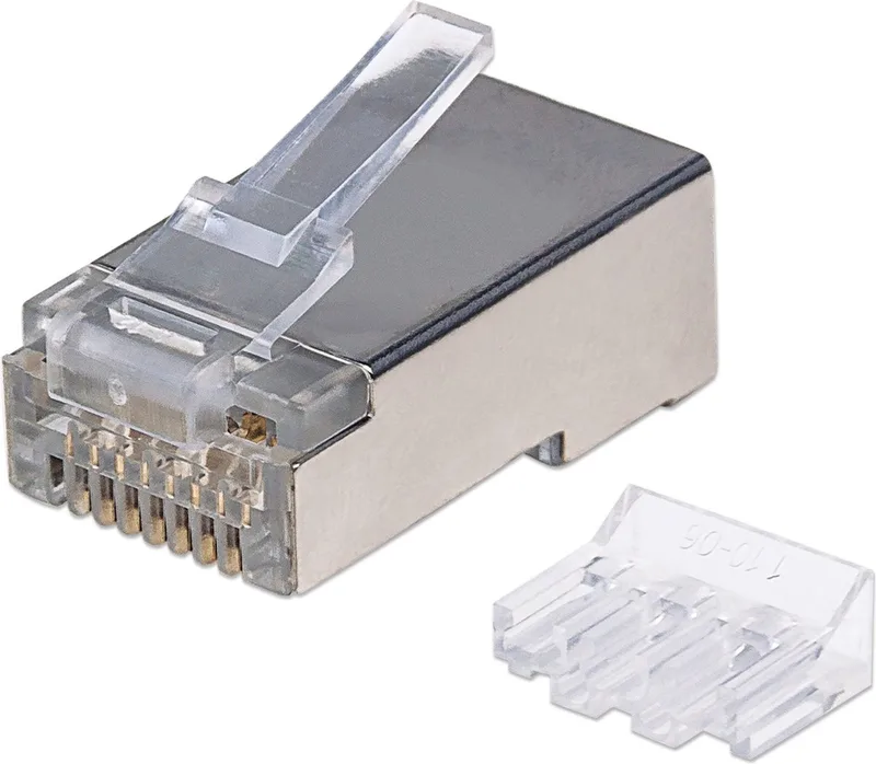 Cat6A modulaire RJ45-stekkers – STP – 3-voudige klem – 90 stuks från Intellinet i Transparent – produktbild