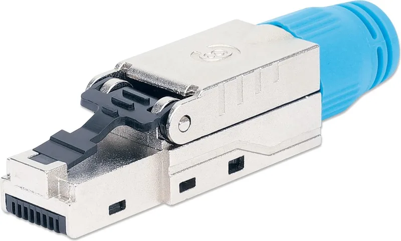 Cat8.1 RJ45 connector U/FTP (STP) gereedschaploos från Intellinet i Blå – produktbild