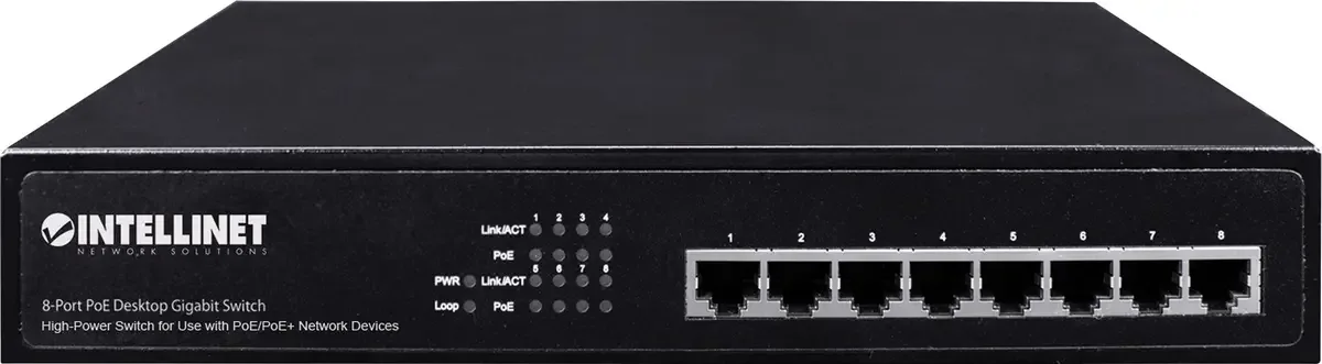 Intellinet 560641 560641 Netwerk switch 8 poorten 1 GBit/s PoE-functie van Intellinet – productfoto