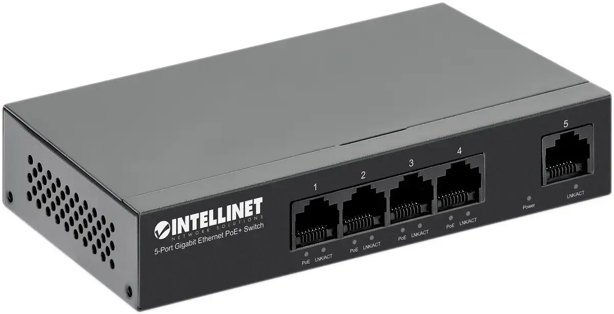 Intellinet 561792 Netwerk switch 10 / 100 / 1000 MBit/s IEEE 802.3af (15.4 W), IEEE 802.3at (30 W) van Intellinet – productfoto