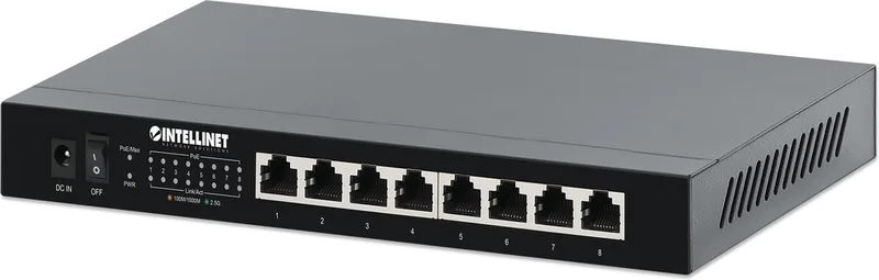 Intellinet 561938 8-Poorts 2.5G Ethernet PoE+ Switch från Intellinet i Svart – produktbild