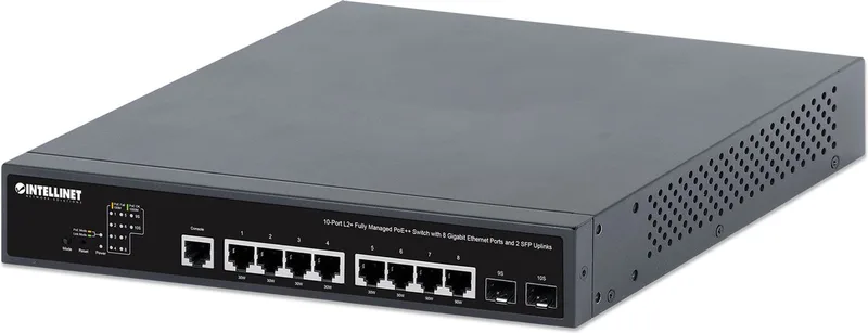 Intellinet 562003 netwerk-switch Managed L2+/L3 Gigabit Ethernet (10/100/1000) Power over Ethernet (PoE) 1U från Intellinet i Svart – produktbild