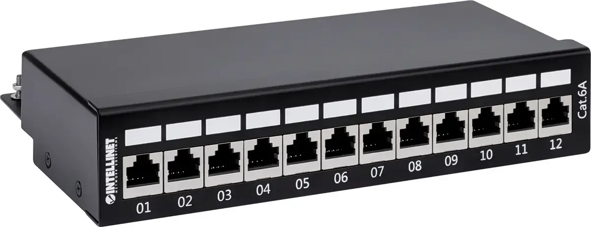 Intellinet 720915 12 poorten Patchpaneel CAT 6A Zwart Ingericht van Intellinet – productfoto