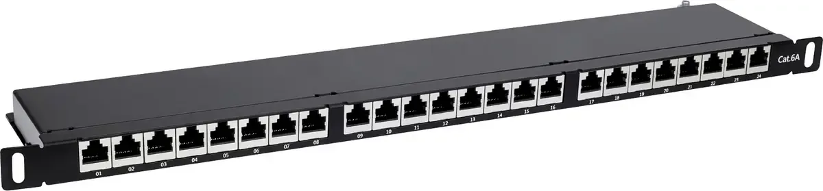 Intellinet 720922 24 ports Panneau de brassage 483 mm (19) CAT 6a 0.5 UH noir équipé de Intellinet – photo produit