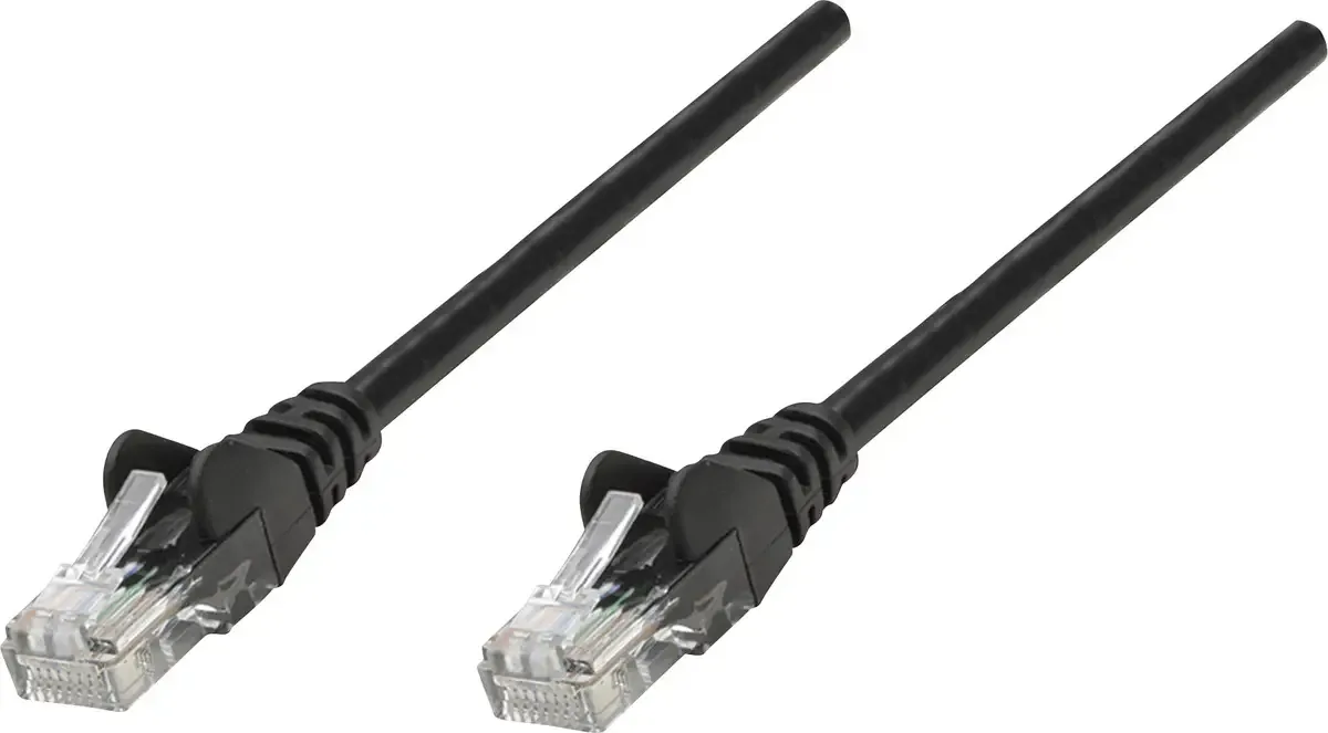 Intellinet 735209 RJ45 Netwerkkabel, patchkabel CAT 6 S/FTP 0.50 m Vergulde steekcontacten 1 stuk(s) van Intellinet in Zwart – productfoto