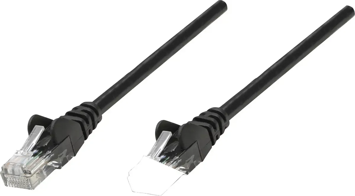 Patchkabel Cat6 S/FTP 2,0m LSZH Hebelschutz schw von Intellinet in Schwarz – Produktfoto