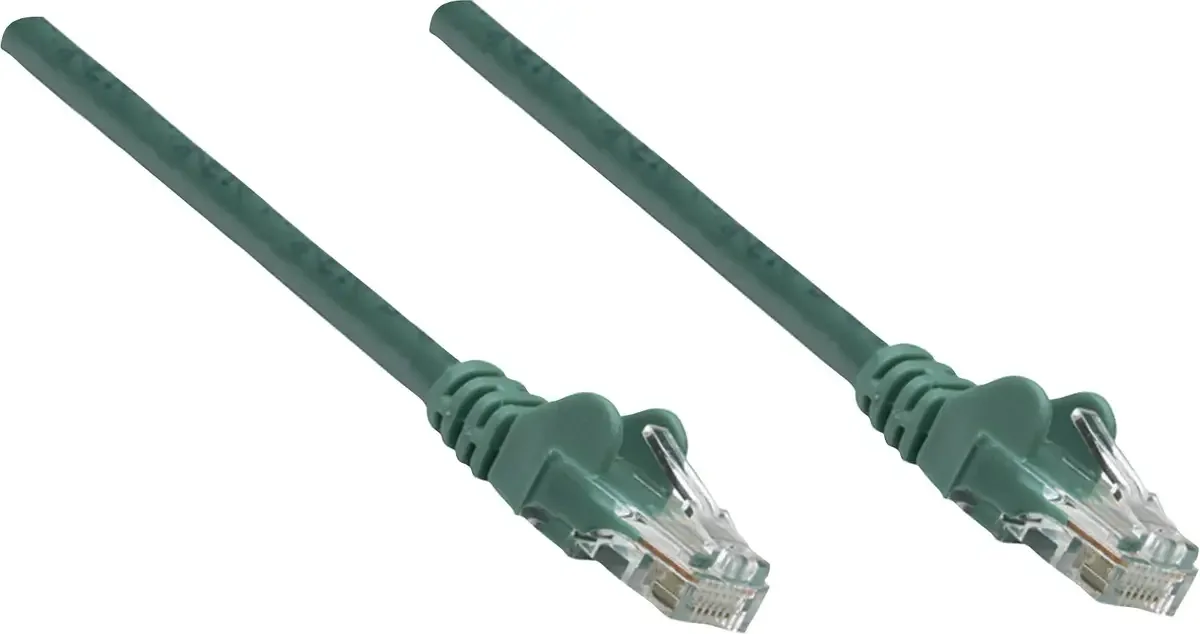 Intellinet 737340 RJ45 Netwerkkabel, patchkabel CAT 5e U/UTP 0.25 m 1 stuk(s) fra Intellinet i Grøn – produktbillede