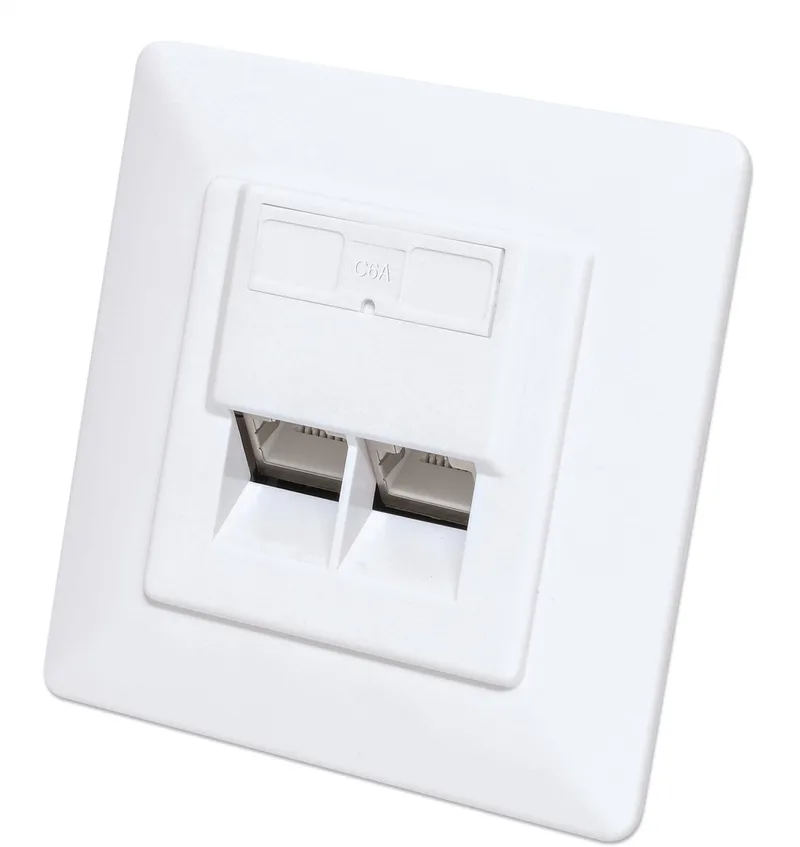 Intellinet - 771917 - 2-poorts - Cat6a - 10G - RJ45-netwerkbus från Intellinet i Vit – produktbild