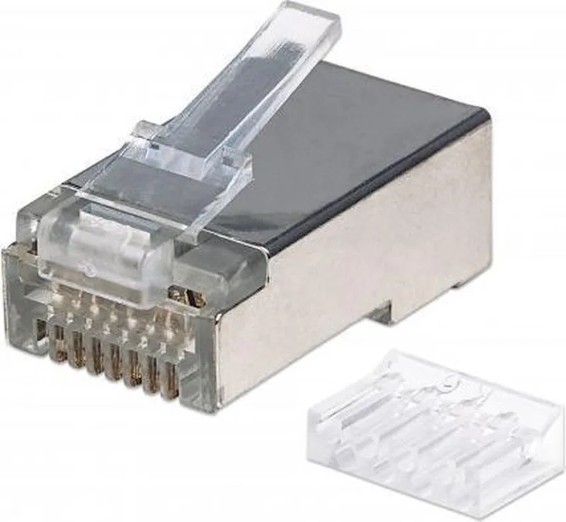 Intellinet 790635 - UTP kabel-connector CAT6 vergu - RJ45 - Roestvrijstaal - 90 stuks - 15 µ vergulde contacten by Intellinet in Rvs – product photo