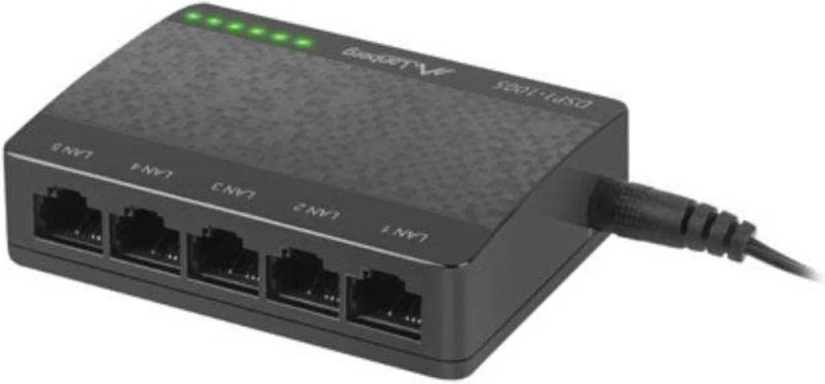 DSP1-1005 - Netwerk Switch van Lanberg in Zwart – productfoto