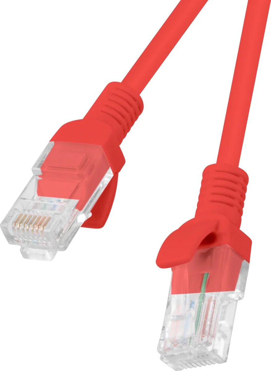 Lanberg - 0,5 m rode Cat.6 UTP Ethernet-netwerkkabel PCU6-10CC-0050-R van Lanberg in Rood – productfoto
