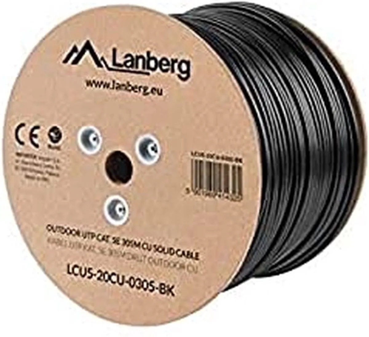 LCU5-21CU-0305-BK netwerkkabel 305 m Cat5e U/UTP (UTP) van Lanberg in Zwart – productfoto