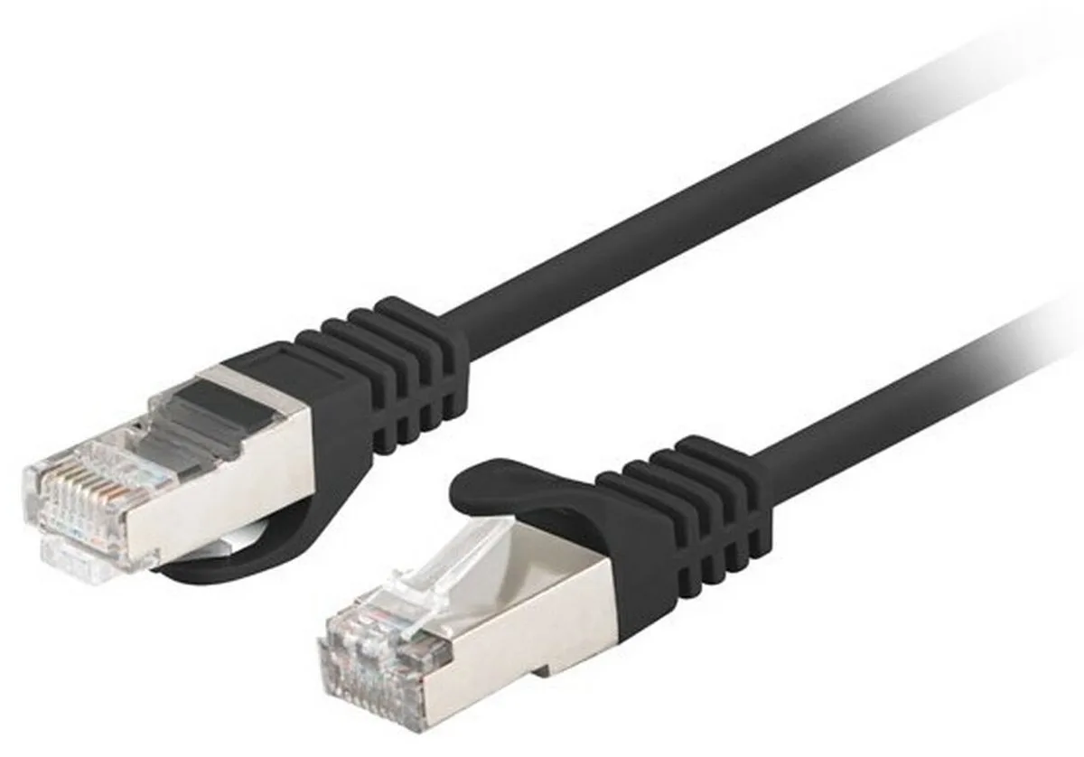 Patchcord 1,5M Ftp Cat.6 Voor Lan-Netwerk 10-Pack Zwarte Kabel van Lanberg in Zwart – productfoto