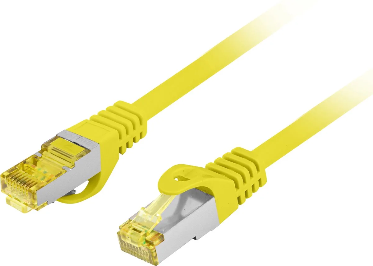 PATCHCORD CAT.6A S/FTP LSZH CU 1M FLUKE PASSED LANBERG de Lanberg en Jaune – photo produit