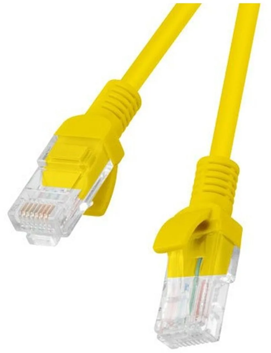 Patchcord Utp Cat.5E 0,25M 10-Pack Voor Lan-Verbindingen van Lanberg in Geel – productfoto