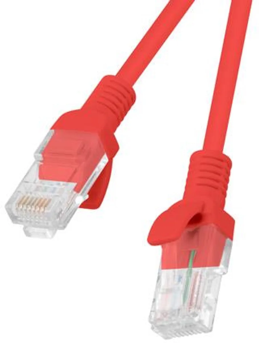 Patchcord Utp Cat.6 20M Voor Internetverbinding 1000Mbit van Lanberg in Rood – productfoto