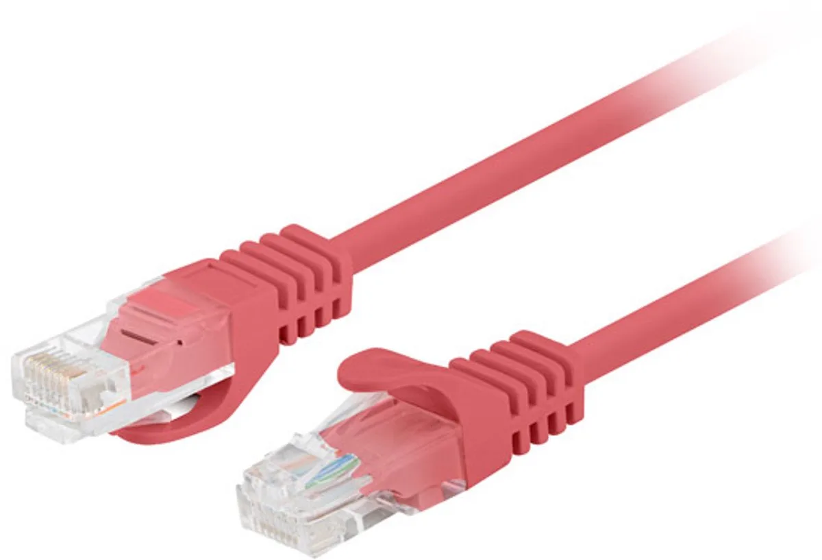 PCU6-10CC-0025-R – Netwerkkabel Cat6 UTP 0,25m (U/UTP, Fluke Passed) von Lanberg in Rot – Produktfoto