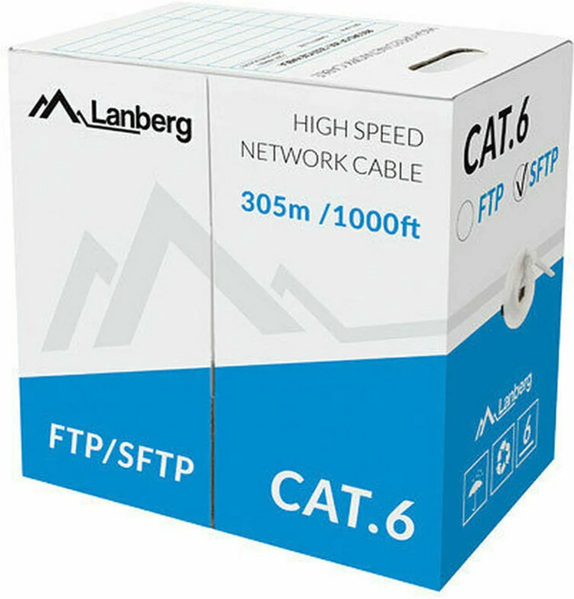 Sftp-Patchkabel Voor Computernetwerken Cat 6 305M Koperdraad Stabiel van Lanberg in Grijs – productfoto