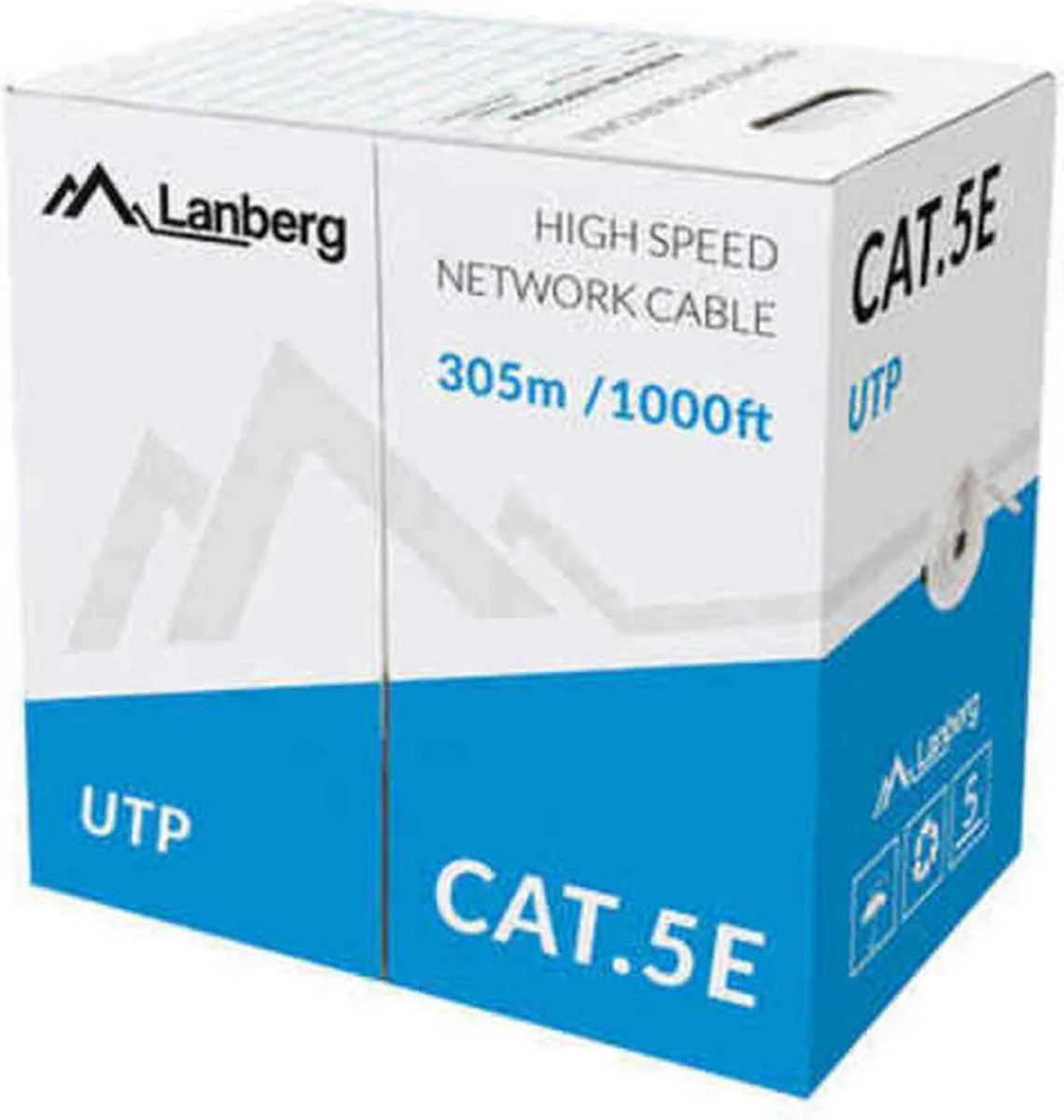 UTP Category 5e Rigid Network Cable Lanberg LCU5-11CC-0305-S Coil 305 m Grey de Lanberg en Gris – photo produit