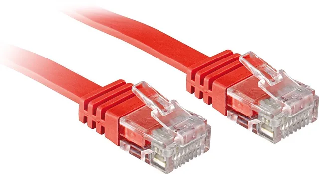 Cat.6 Flachband-Patchkabel ungeschirmt, rot, 0,3m