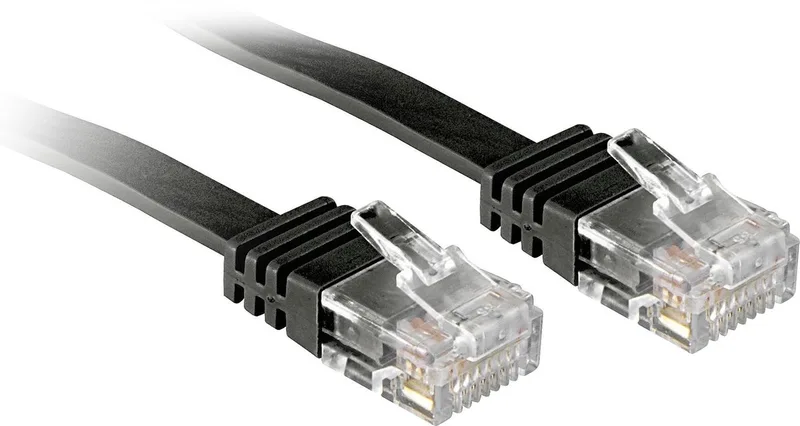 Cat.6 Flachband-Patchkabel ungeschirmt, schwarz, 10m från Lindy i Svart – produktbild