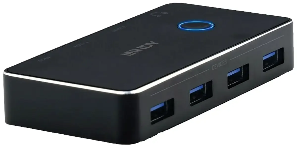 LINDY 43387 4 + 2 portar USB 3.0-switch Svart från Lindy i Svart – produktbild