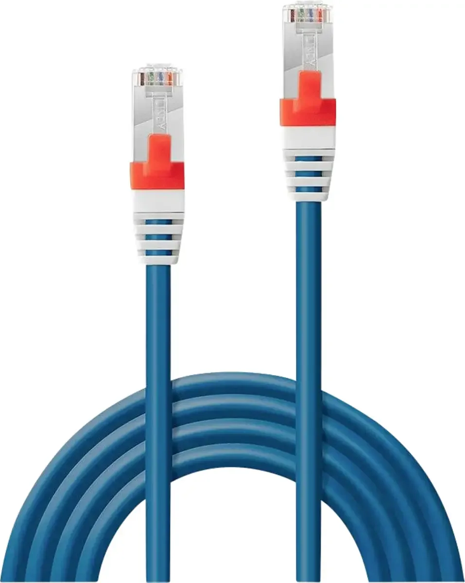 LINDY 45373 RJ45 Netwerkkabel, patchkabel CAT 6A S/FTP 0.50 m Afgeschermd 1 stuk(s) fra Lindy i Blå – produktbillede