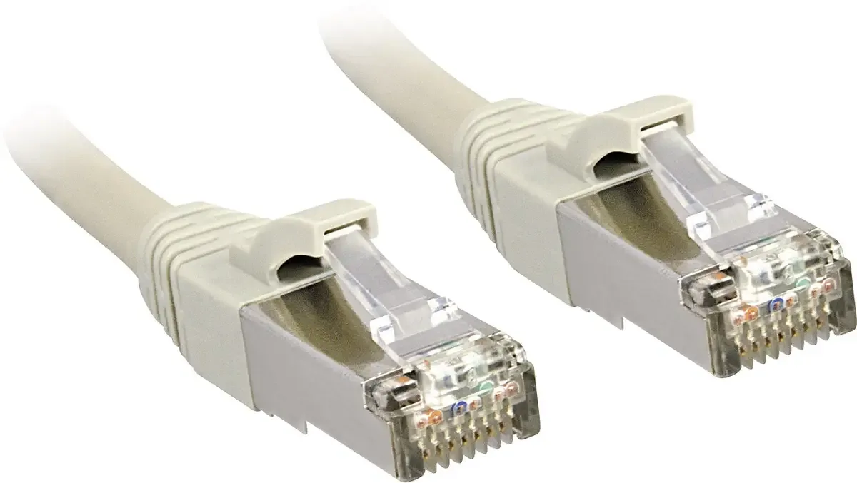 LINDY 45580 RJ45 Netwerkkabel, patchkabel CAT 6 S/FTP 0.30 m Snagless 1 stuk(s) van Lindy in Grijs – productfoto