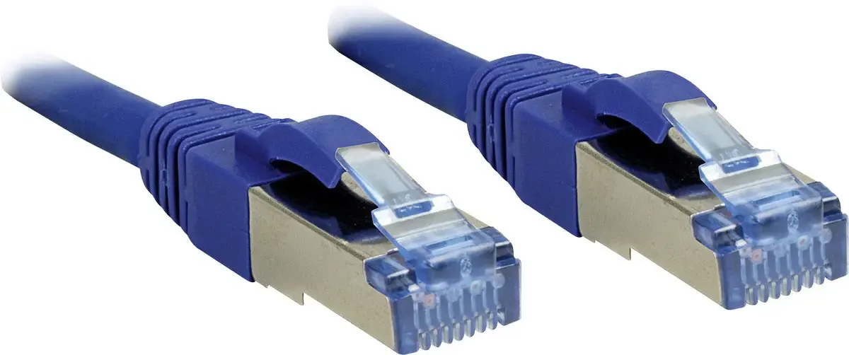 LINDY 47148 RJ45 Netwerkkabel, patchkabel CAT 6A S/FTP 1.50 m Snagless 1 stuk(s) van Lindy in Blauw – productfoto