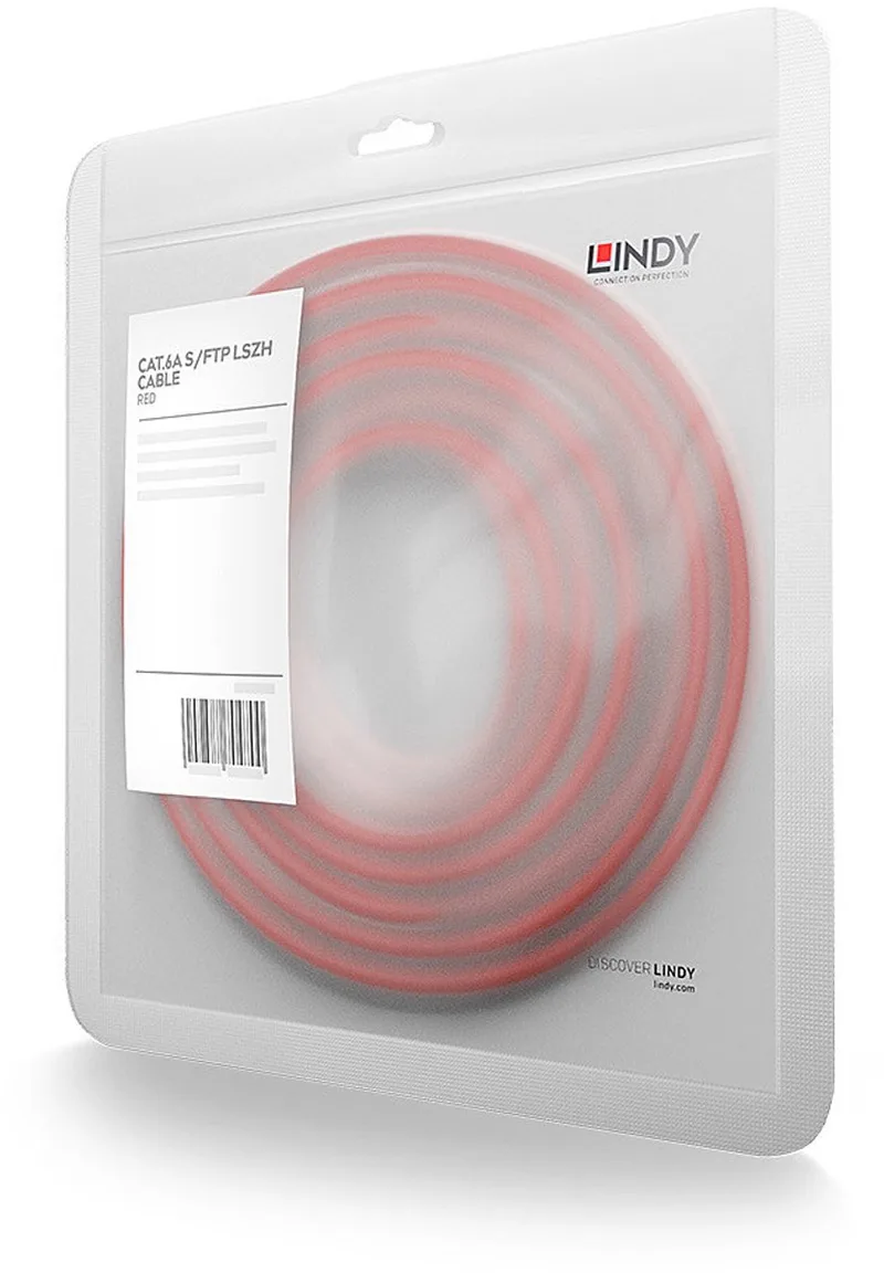 LINDY 47165 RJ45 Netwerkkabel, patchkabel CAT 6A S/FTP 3.00 m 1 stuk(s) från Lindy i Röd – produktbild