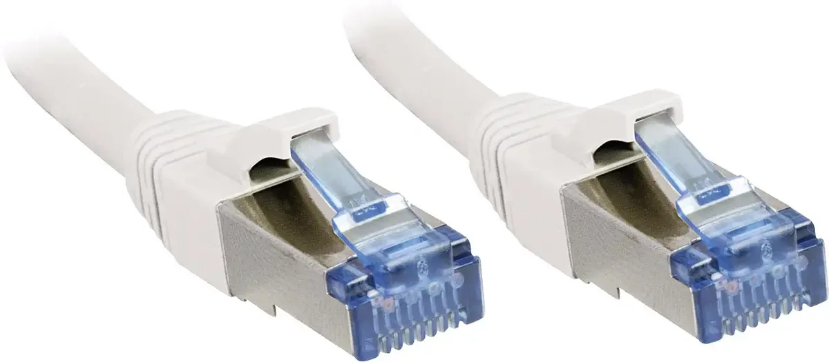 LINDY 47191 RJ45 Netwerkkabel, patchkabel CAT 6A S/FTP 0.50 m Snagless 1 stuk(s) fra Lindy i Hvid – produktbillede