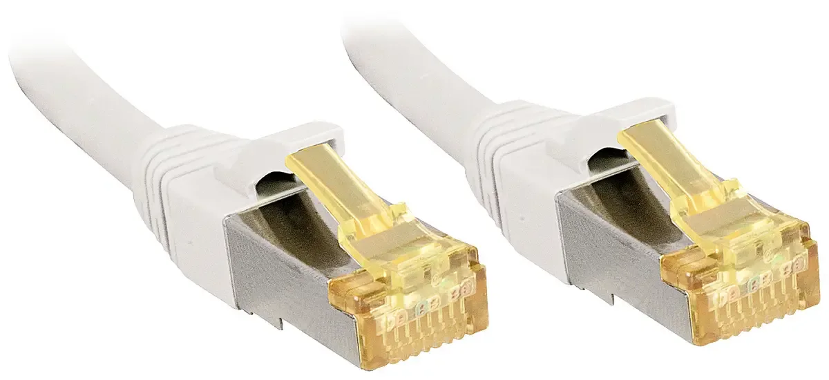 LINDY 47322 RJ45 Netwerkkabel, patchkabel CAT 6a (losse kabel CAT 7) S/FTP 1.00 m Snagless, Vergulde steekcontacten, Afgeschermd 1 stuk(s) fra Lindy i Hvid – produktbillede