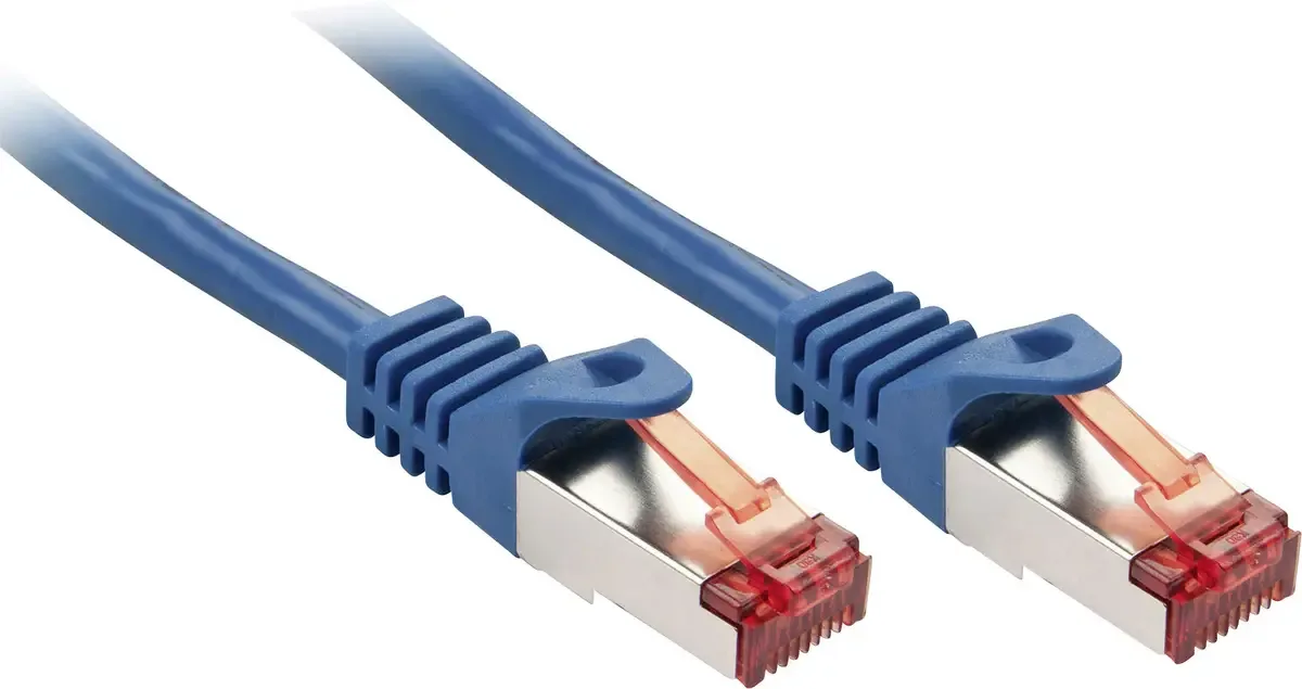 LINDY 47350 RJ45 Netwerkkabel, patchkabel CAT 6 S/FTP 0.30 m Afgeschermd 1 stuk(s) fra Lindy i Blå – produktbillede